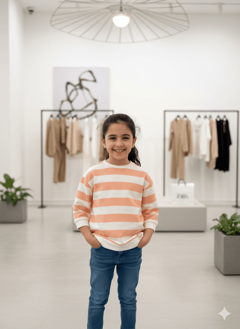 Zara Girl's Pink/White Long-Sleeve Blouse | Zara In Lebanon