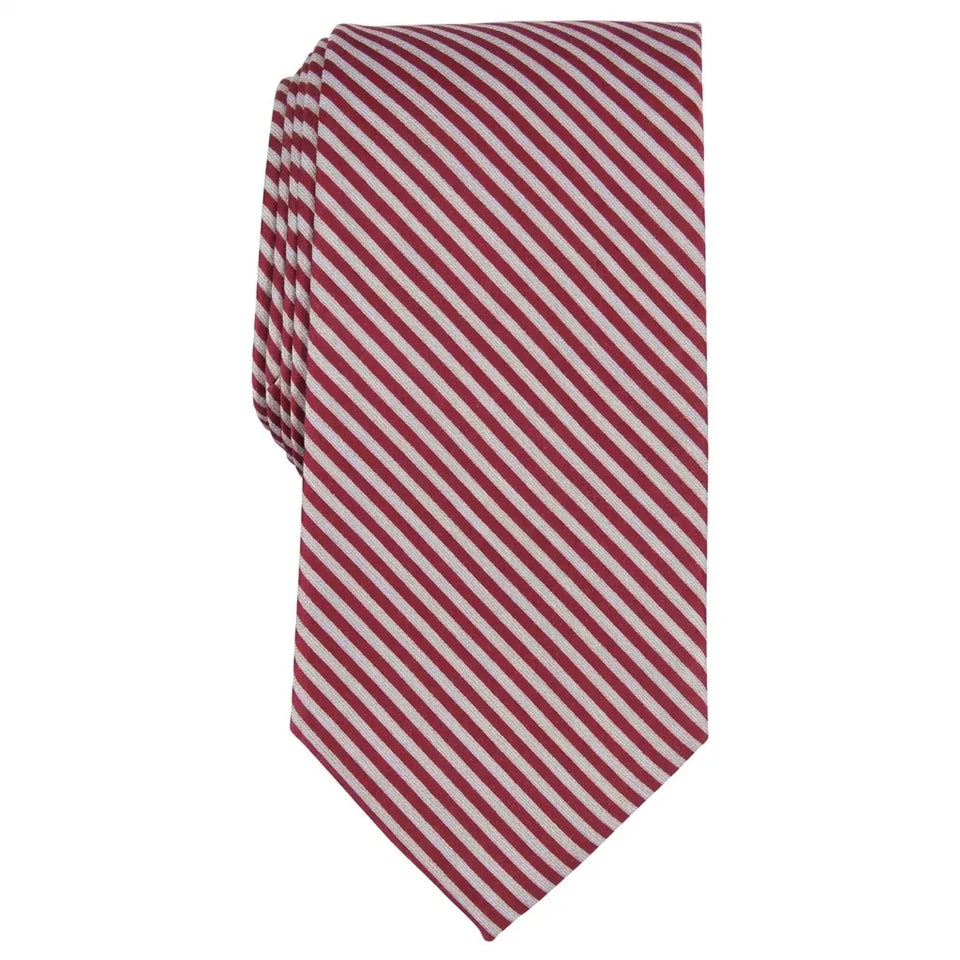 Michael Kors Men's Burgundy & Silver Ballard Stripe Neckties
