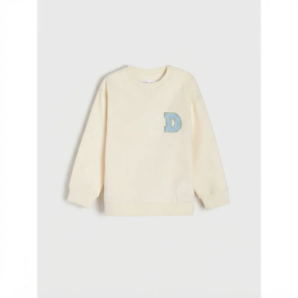 Sinsay Baby Boy's Cream Chest & Back Printed Sweatshirt