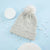 Sinsay Women's Light Grey Ribbed Cuff & Fluffy Details Beanie
