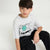 Sinsay Boy's Light Grey Dog Printed Crew Neck T-Shirt
