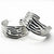 SD Women's Silver-Tone Abstract Textured Hoop Earrings