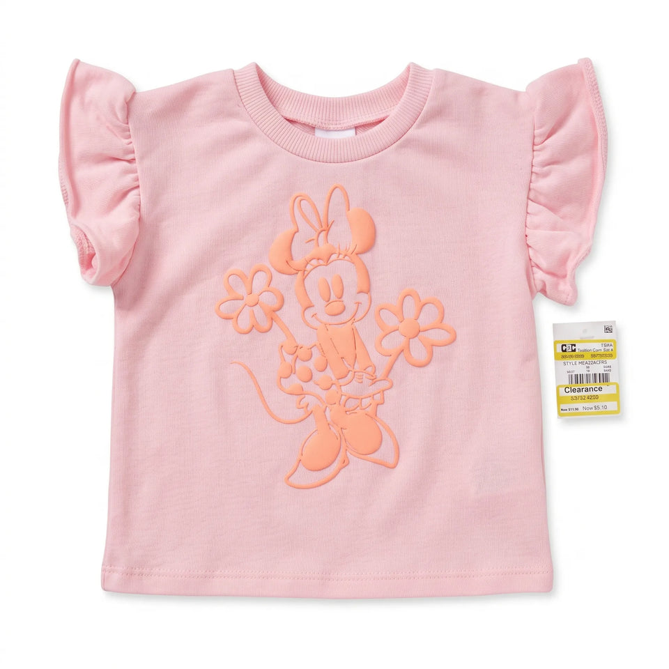 Disney Baby Girl's Light Pink Minnie Printed T-Shirts | Disney In Lebanon