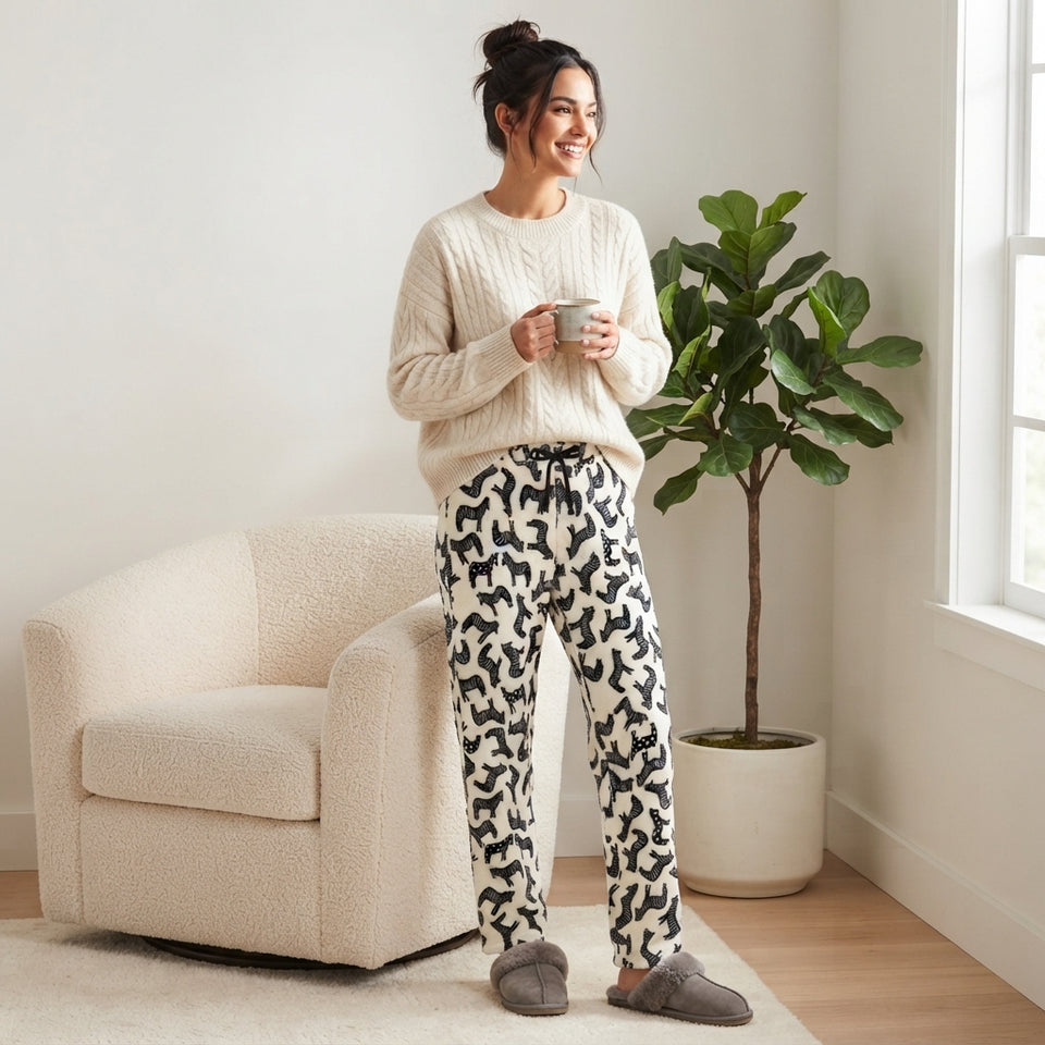 Echo Women's White Zebra Pajama Bottom