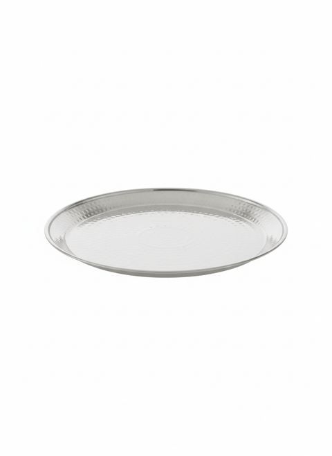 Lucky Tiger Stainless Steel Deluxe Round Tray 35cm Hammered (DRTHM-35)