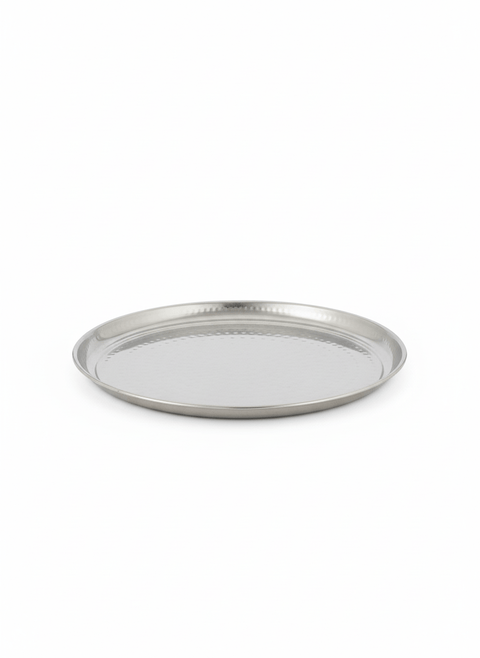 Lucky Tiger Stainless Steel Deep Round Tray 45cm Hammered (RTDHM-45)