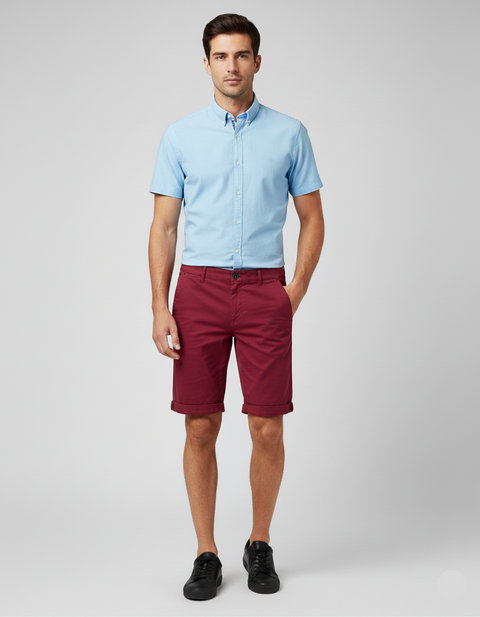 No Excess Men's Red Stretch Bermuda Short |No Excess In Lebanon