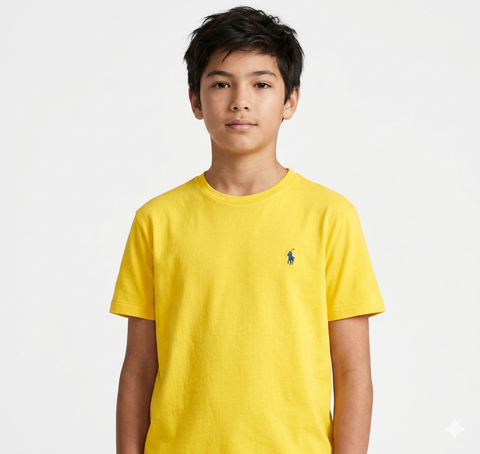 Polo Ralph Lauren Boys' Yellow Cotton Crewneck T-Shirt | Polo Ralph Lauren in Lebanon