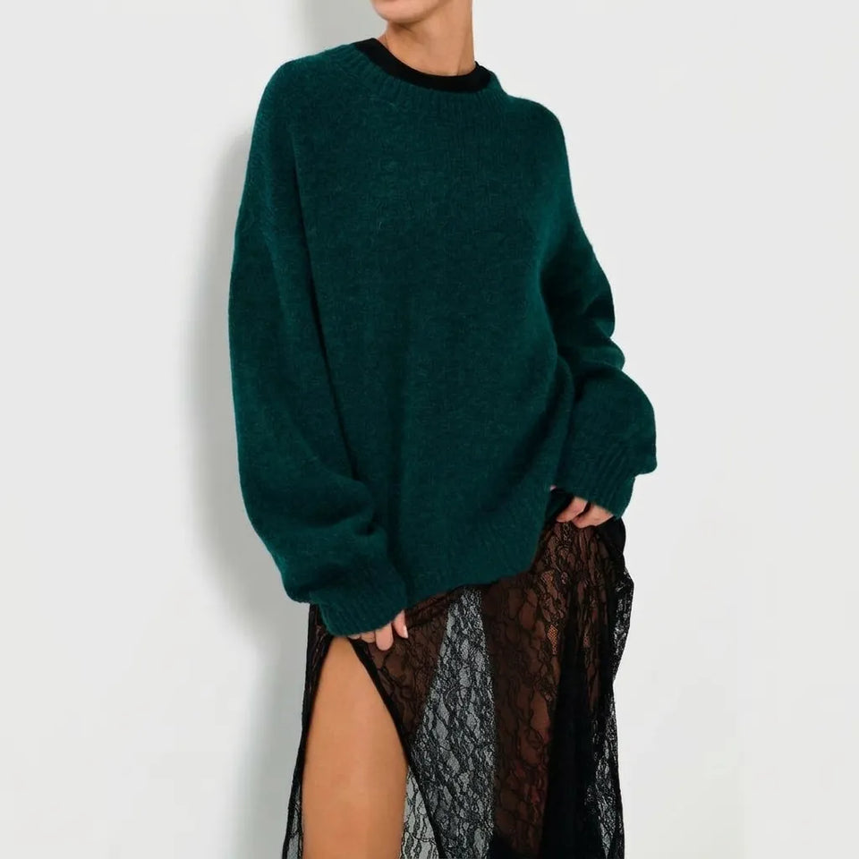Sinsay Women's Rich Emerald Green Soft Knit Sweater