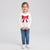 Sinsay Girl's White with Red Bow Chest Blouse