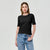 Sinsay Women's Black Plain Crew Neck T-Shirt