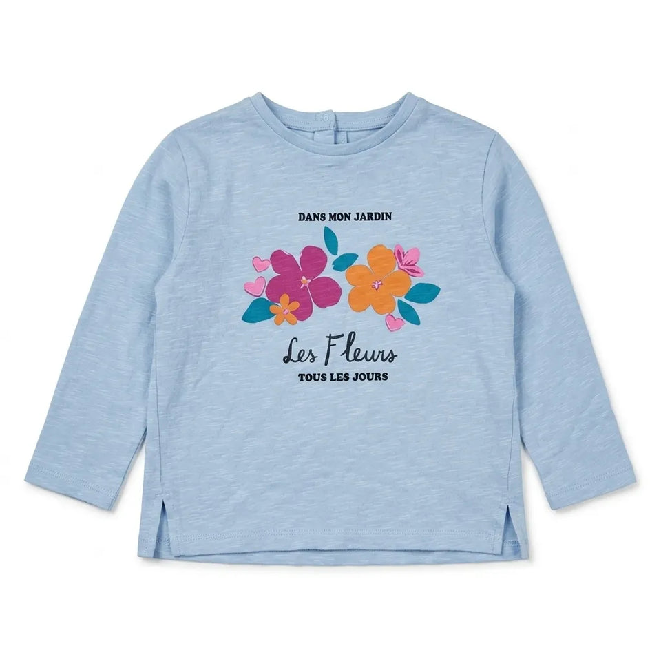 Zara Girl's Light Baby Blue Flowers Printed Blouse | Zara in Lebanon