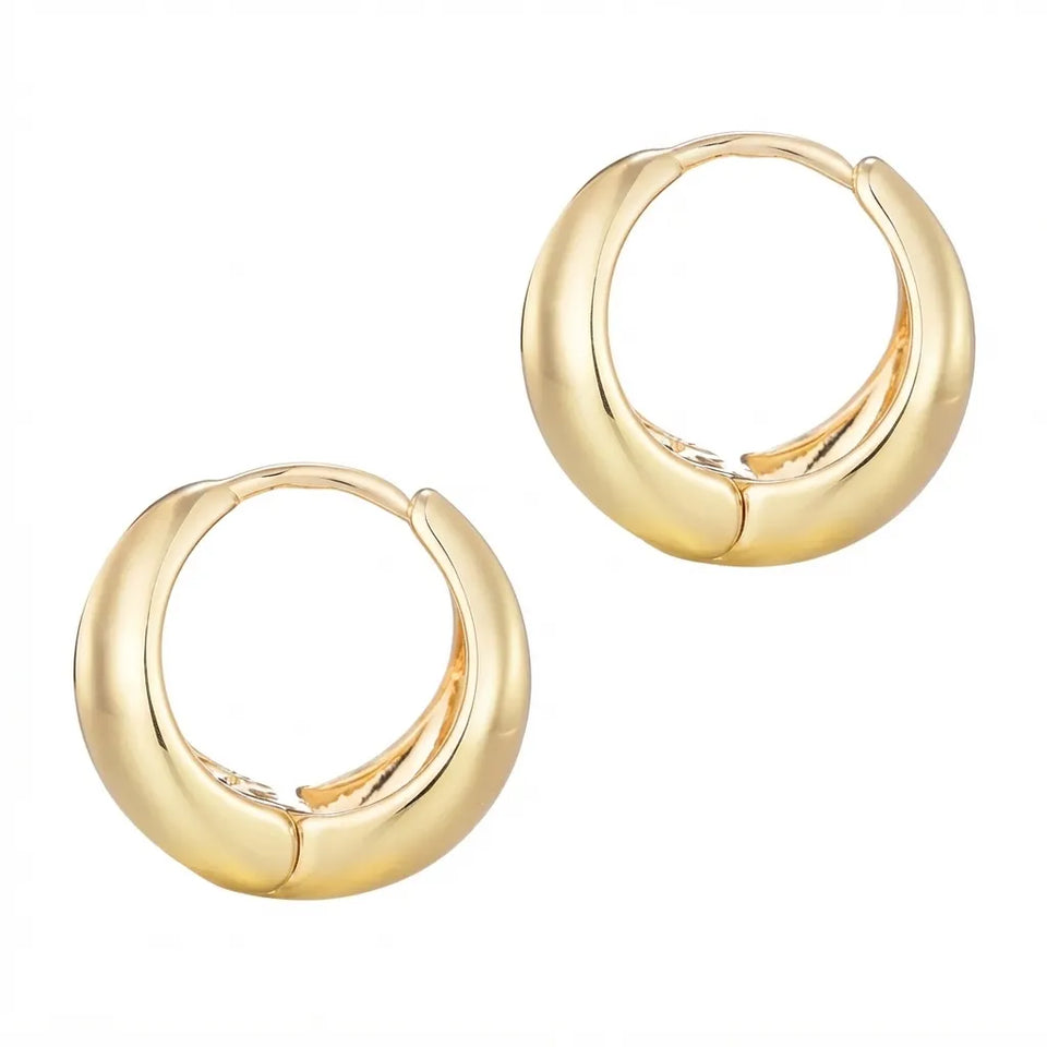 Adornia Women's Gold Plated Purse Hoop Earrings