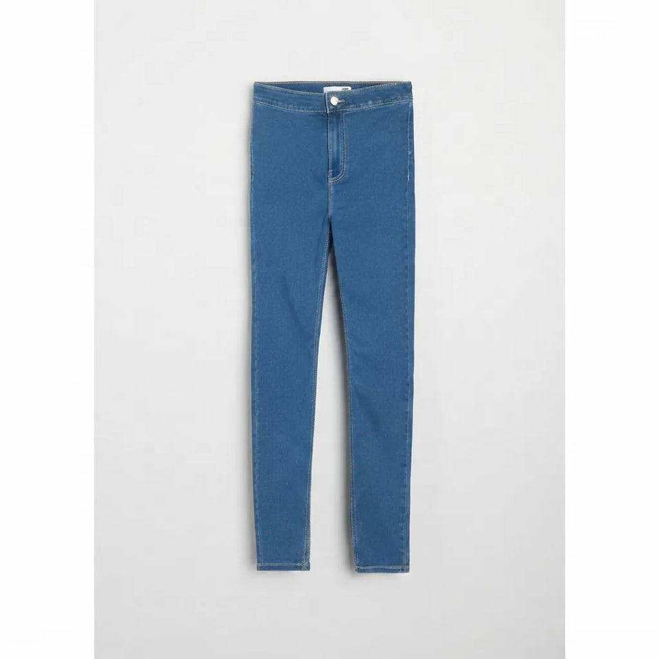 Sinsay Women's Blue High-Rise Super Skinny Jeans