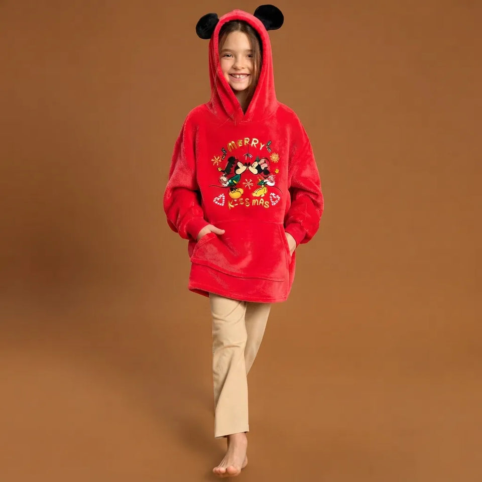Sinsay Girl's Red Hoodie Featuring Mouse Ears