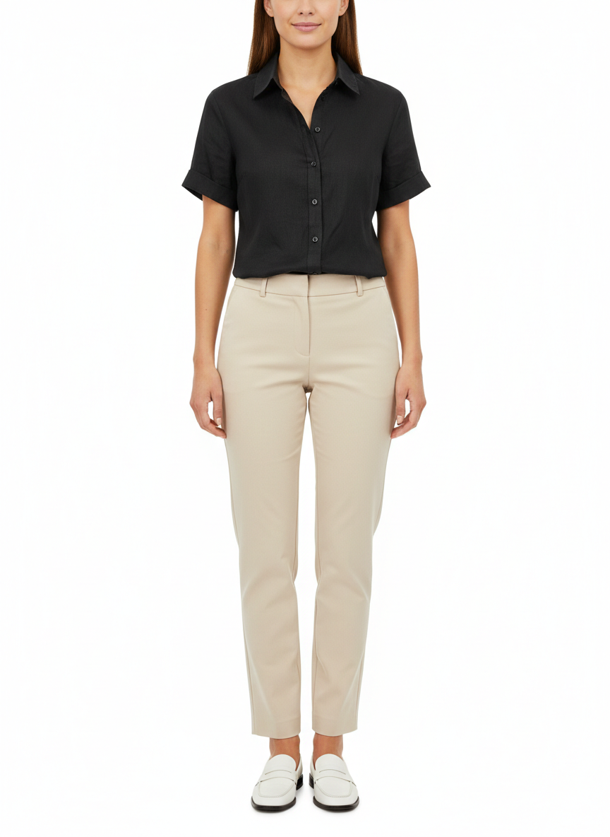 Ralph Lauren Women Black Short Sleeve Linen Shirt |  Ralph Lauren in Lebanon