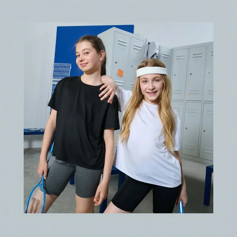 Sinsay Girl's White & Black 2 Pack Active T-Shirt