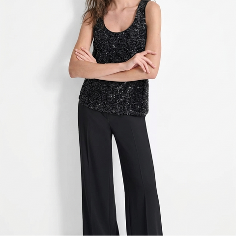 Dkny Women Silver Sequined Scoop-Neck Tank Top | Dkny in Lebanon