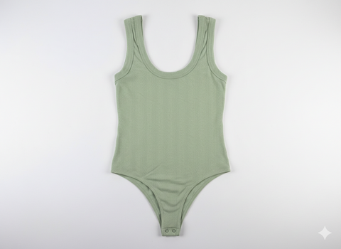 Ultra Flirt Girls’ Sage Green Ribbed Scoop Neck Bodysuit | Ultra Flirt in Lebanon