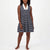 Nautica Jeans Women's Navy And Ivory Sleeveless Tiered Stripe Pattern Dress