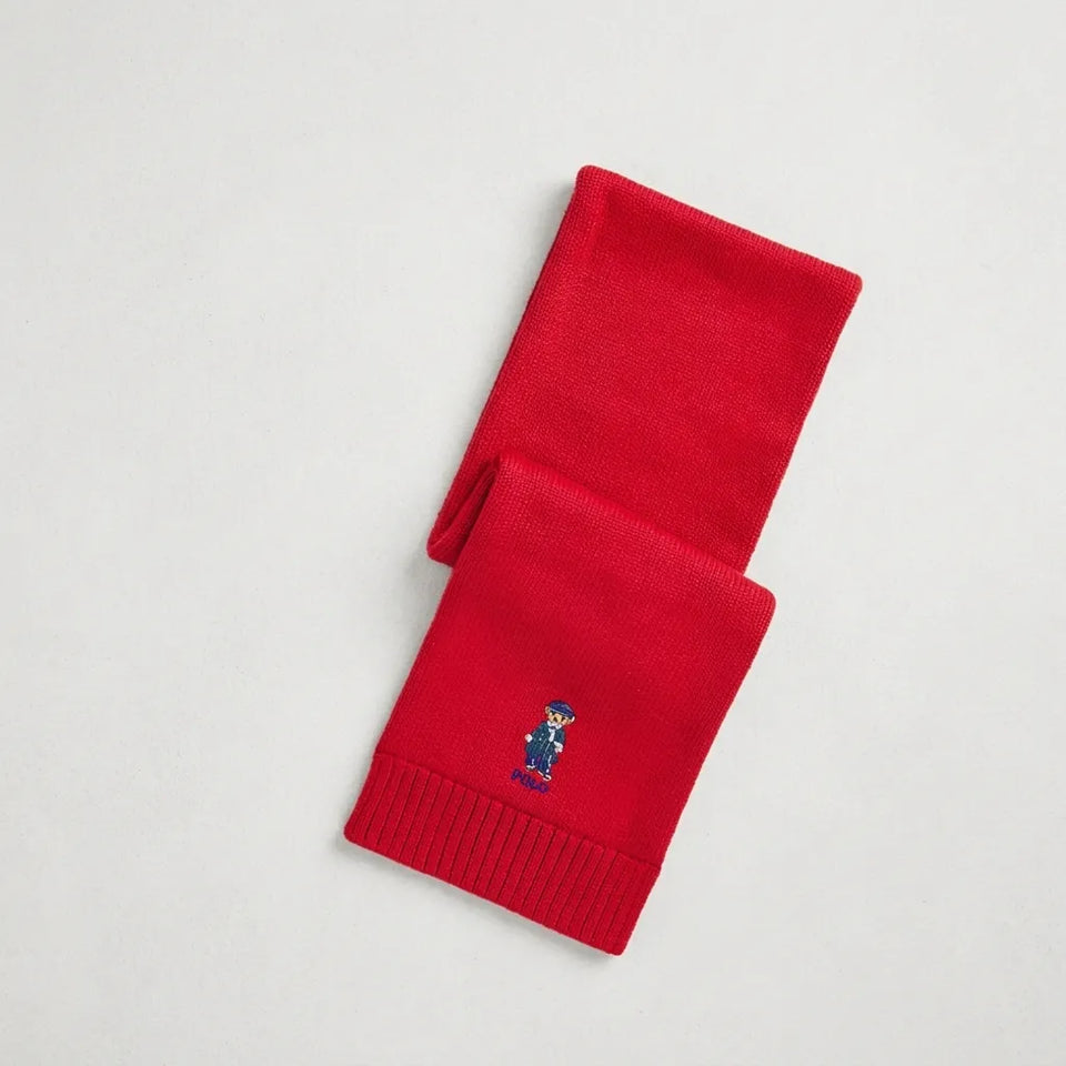 Polo Ralph Lauren Girl's Red Cotton-Blend Scarf