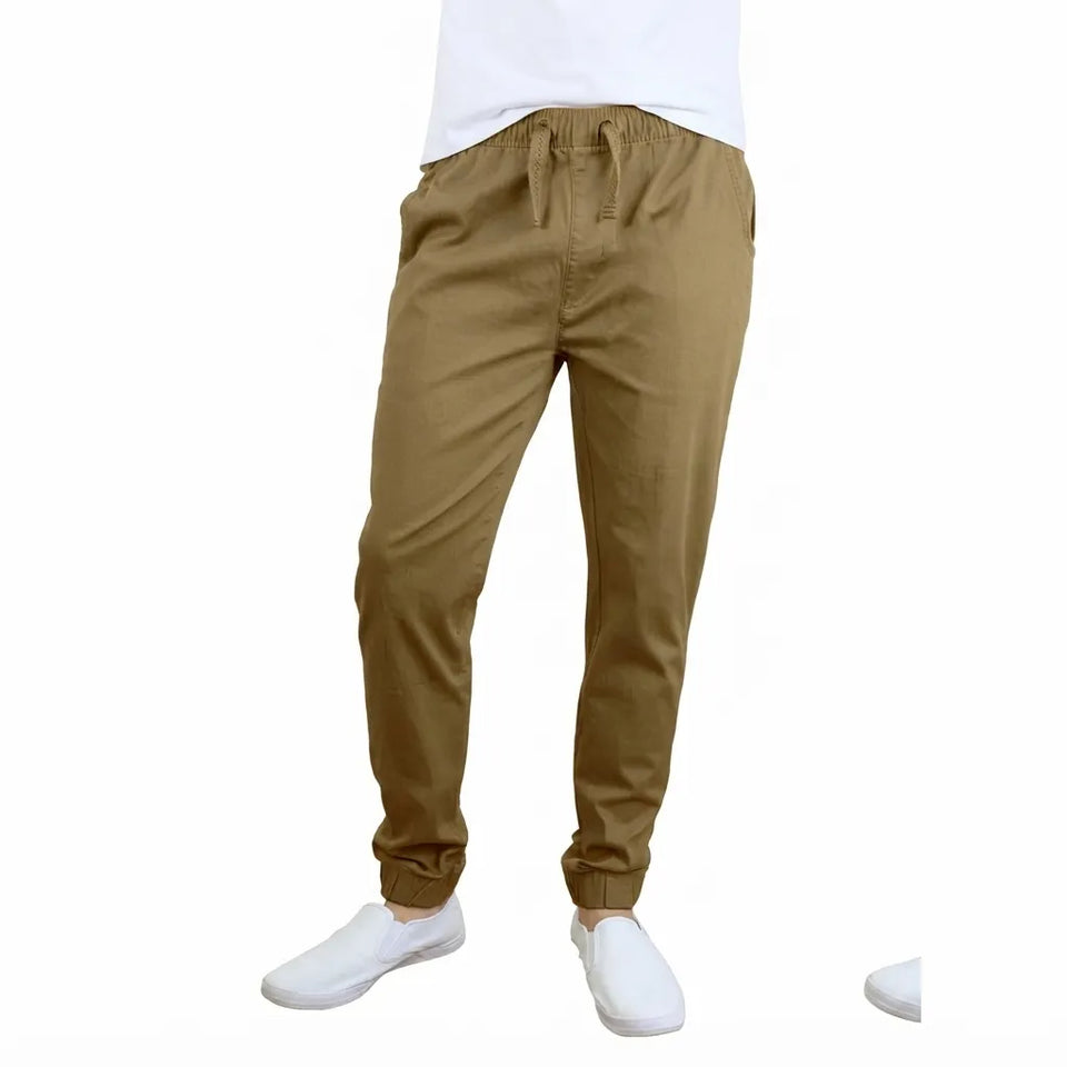 Galaxy By Harvic Men's BrownStretch Twill Jogger