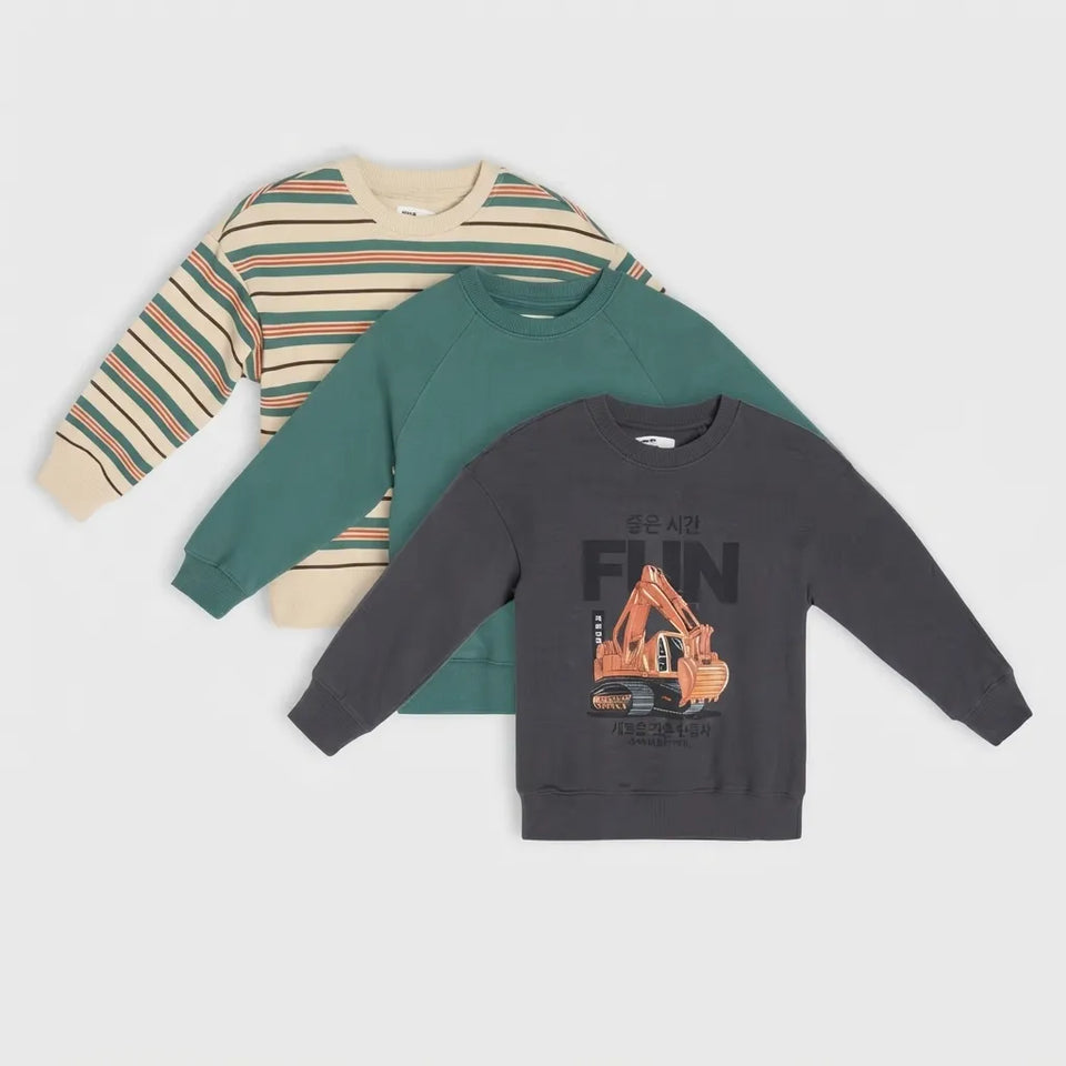 Sinsay Boy's Multicolor 3-pack Crewneck Sweatshirts
