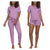 Felina Women's Purple 3-Piece Tee, Short, And Jogger Pajama Set