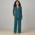 Room Service Women's Green Shawl Collar Pajama Set