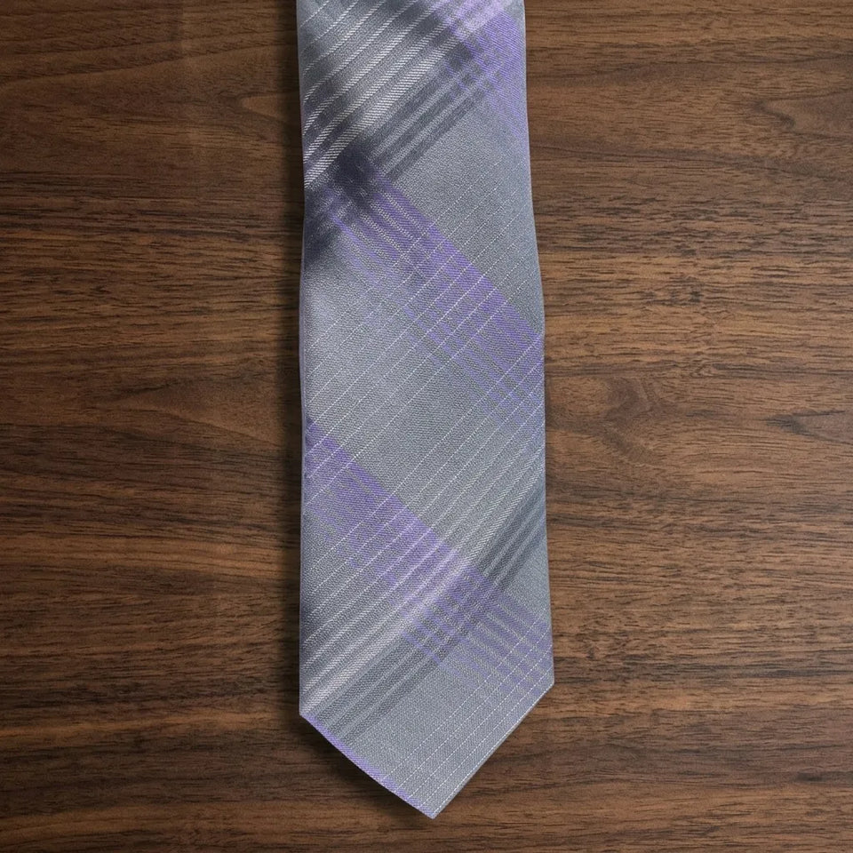 Calvin Klein Men's Multicolor Plaid Woven Silk Neckties