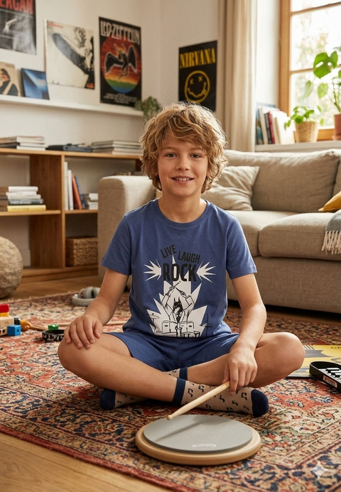 Sinsay Boy's Dark Blue Printed Pajama Set|Sinsay In Lebanon