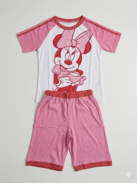 Disney Girl's Pink /red With Minnie Mouse Printed 2PC Pajama Set   | Disney  in Lebanon