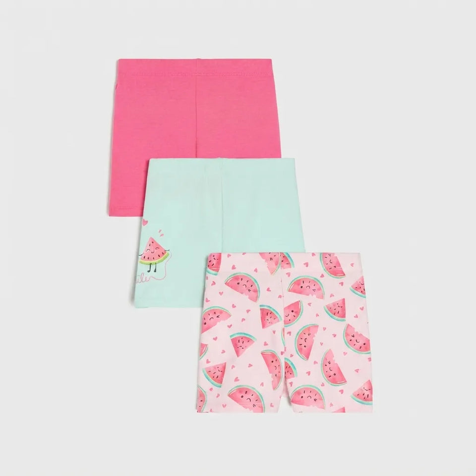 Sinsay Girl's Multicolor 3-Pack Watermelon Biker Shorts Set