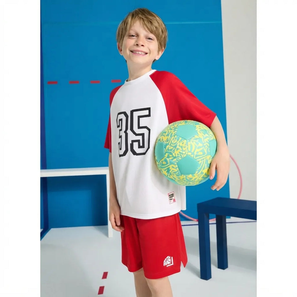 Sinsay Boy's Red Basketball Graphic Athletic Mesh Shorts
