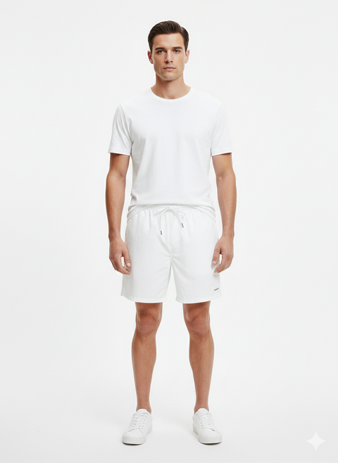 Calvin Klein Men's White Lightweight Drawstring Shorts | Calvin Klein in Lebanon
