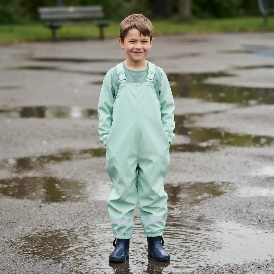 Sinsay Boy'sMint Green Waterproof with Foot Straps Outdoor Overalls