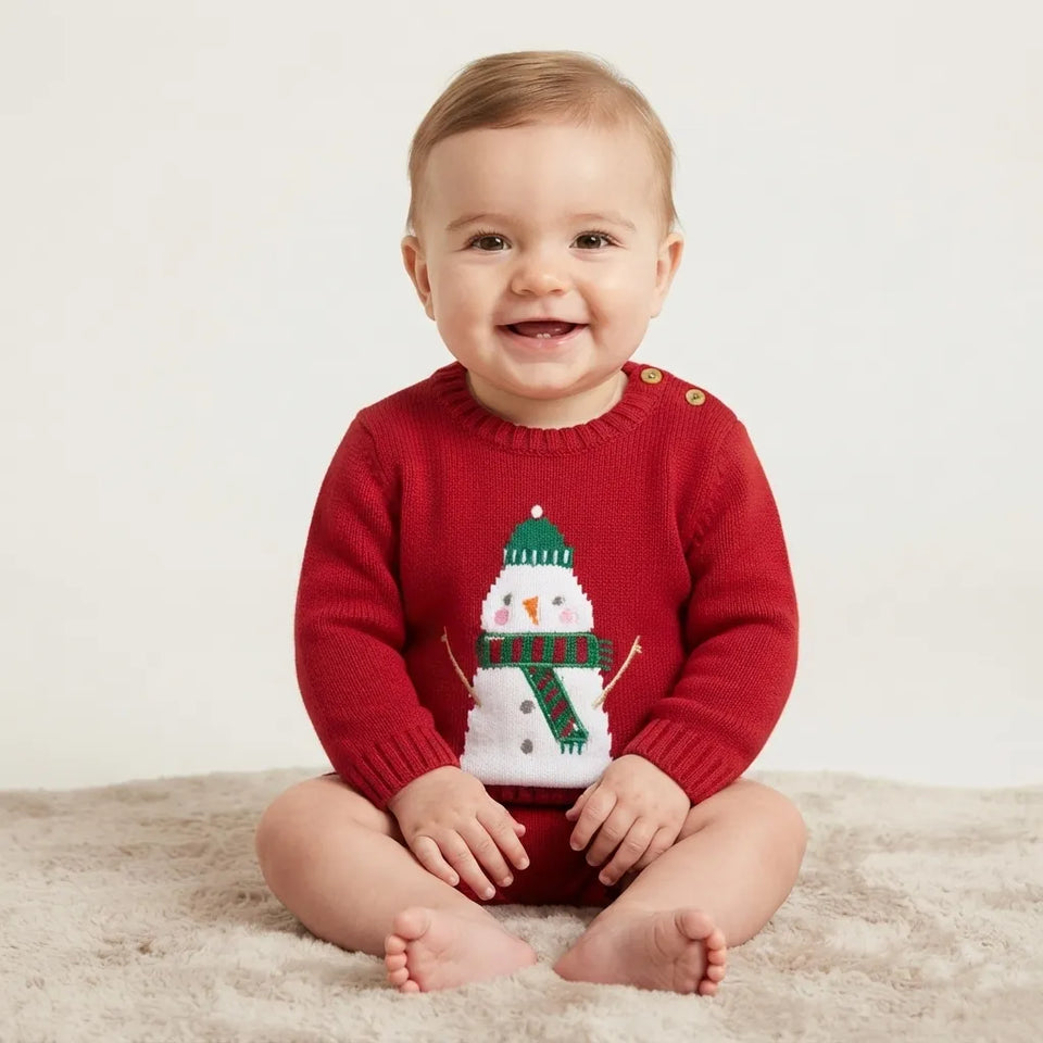 Sinsay Baby Boy's Red Snowman Graphic Sweater