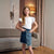 Sinsay Girl's White Ruffled Shoulder T-Shirt