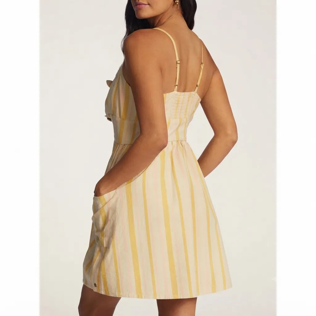 Roxy Women's Multicolor Under the Cali Sun Summer Striped Dress
