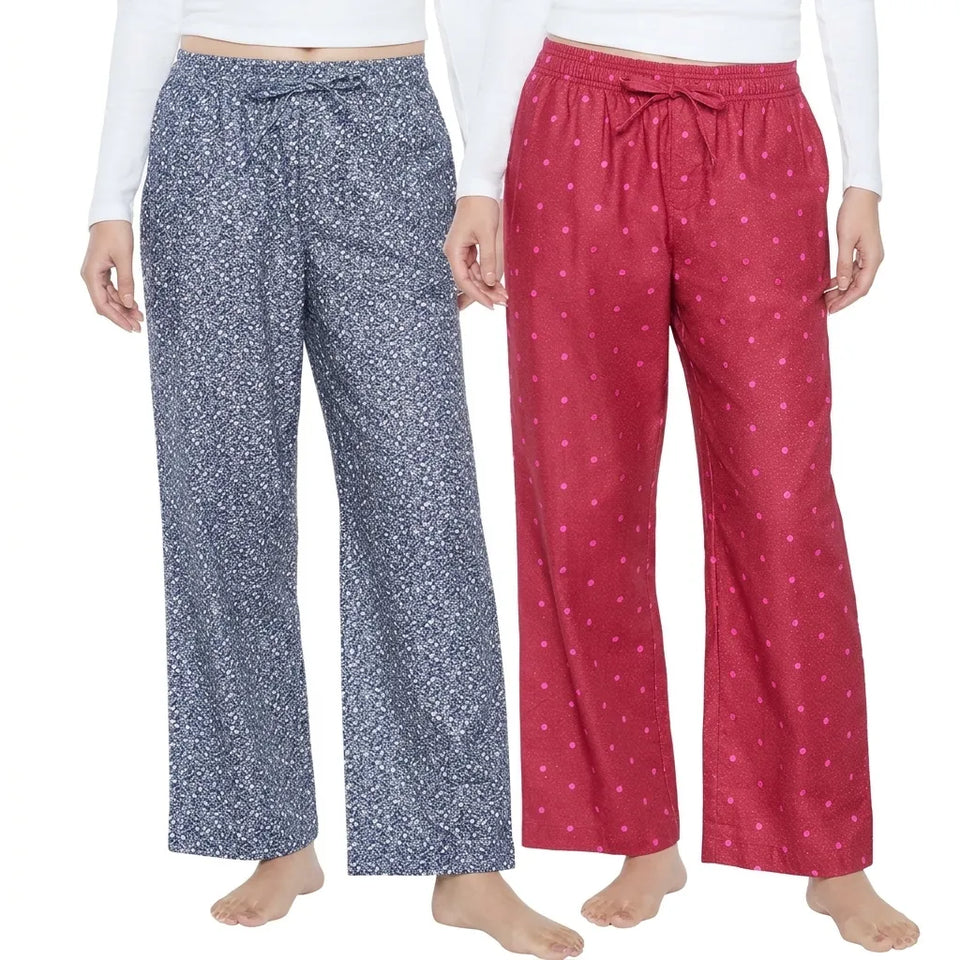Gap Women's Multicolor Flannel Printed Pant 2-Pack Pajama Bottom