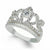 A silver crown-shaped ring adorned with clear rhinestones and a central clear gemstone, shown on a clean white background.