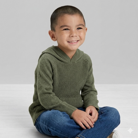 Cat & Jack Boy Olive Green Knit Hooded Pullover Sweater | Cat & Jack in Lebanon