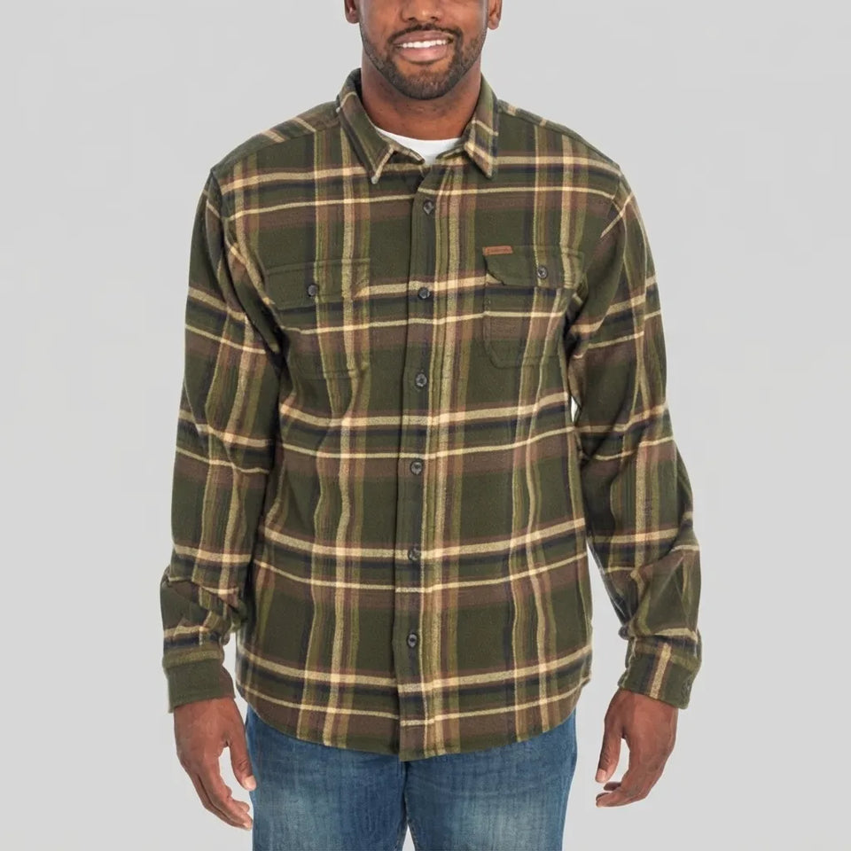 Orvis Men's Multicolor Heavy Weight Double Brushed Flannel Button up Shirt