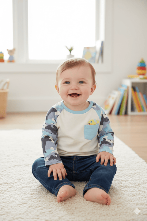 First Impressions Baby Boy's Blue And White Sweatshirt | First Impressions In Lebanon