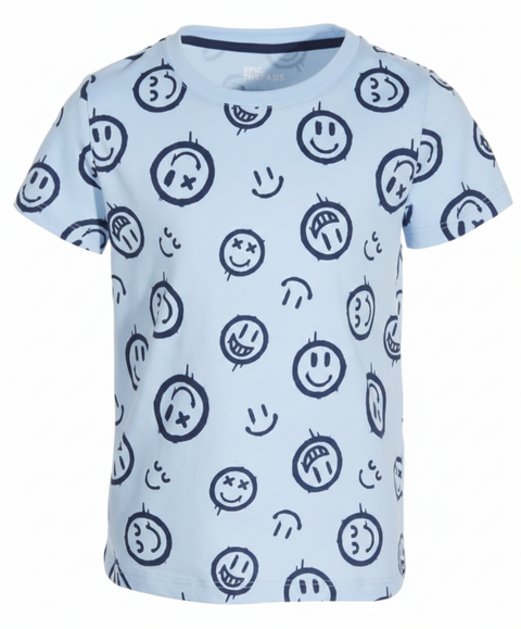 Epic Threads Boys' Light Blue Graffiti Smiley Face T-Shirt | Epic Threads in Lebanon