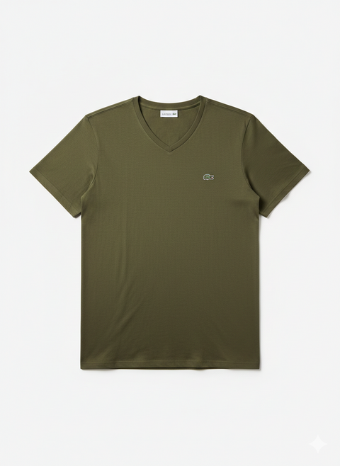 Lacoste Men's Olive Green V-Neck T-Shirt | Lacoste in Lebanon