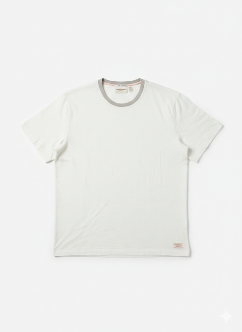 Scotch & Soda Men's White Textured Performance T-SHIRT | Scotch & Soda in Lebanon