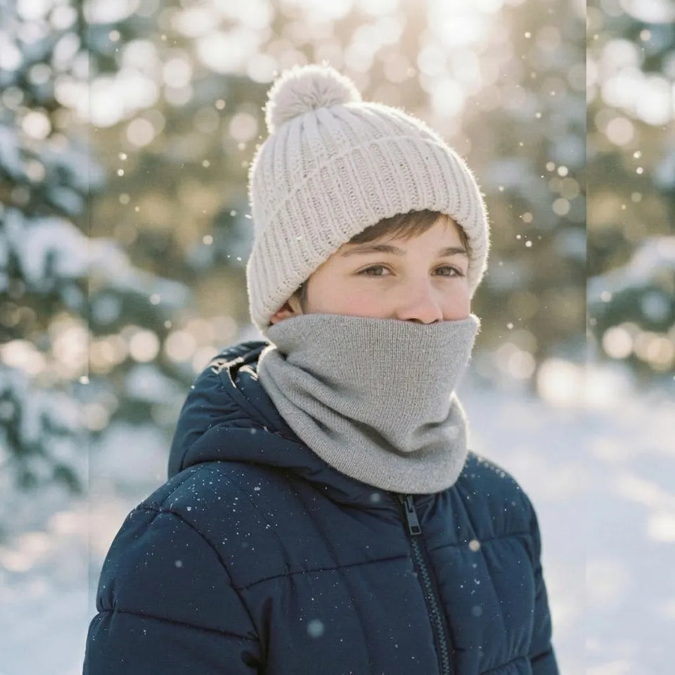 Sinsay Boy's Gray Knitted Snood Scarf
