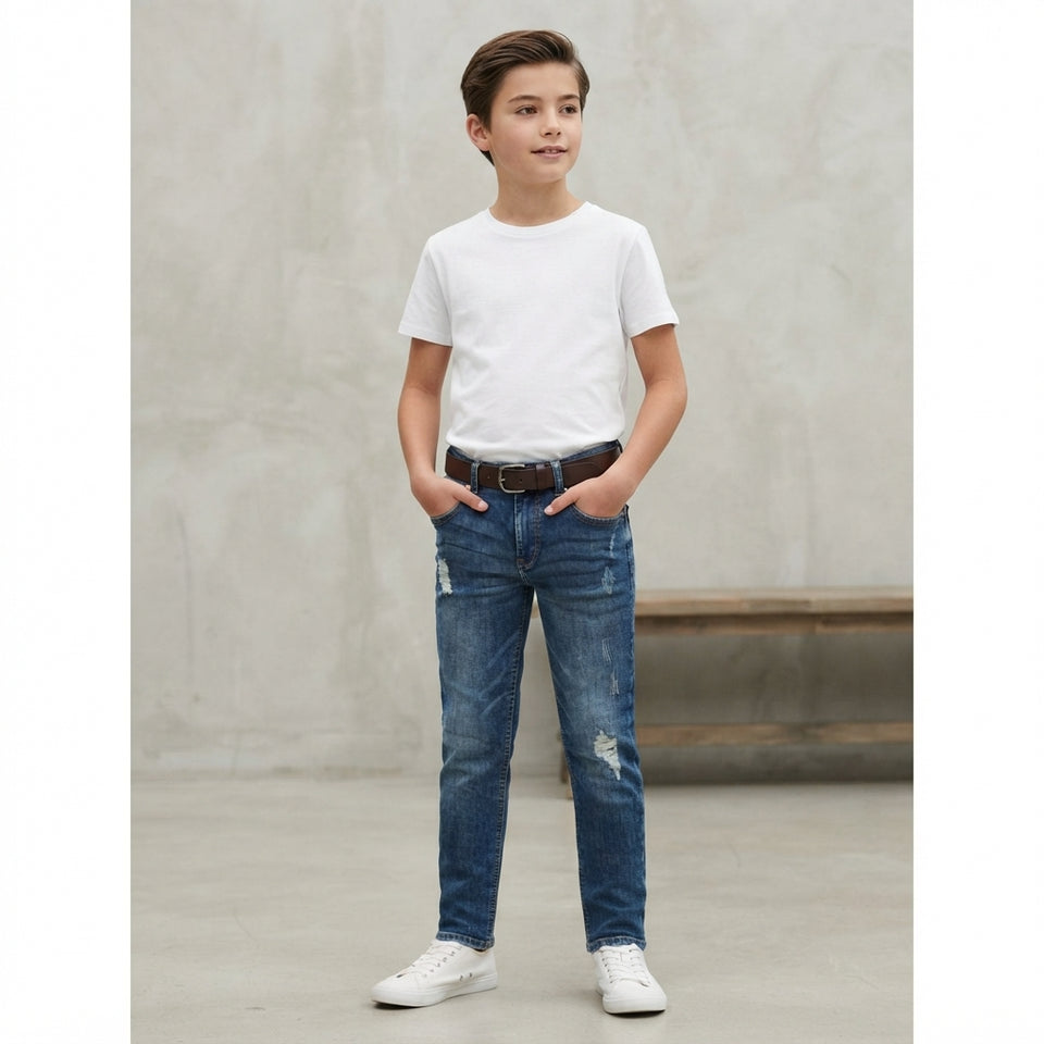 Tommy Hilfiger Boy's Blue Distressed Denim Jeans