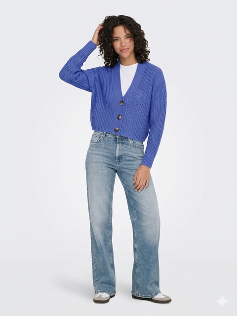 Lucky Brand Women's Blue Chunky Knit Cropped Cardigan | Lucky Brand In Lebanon